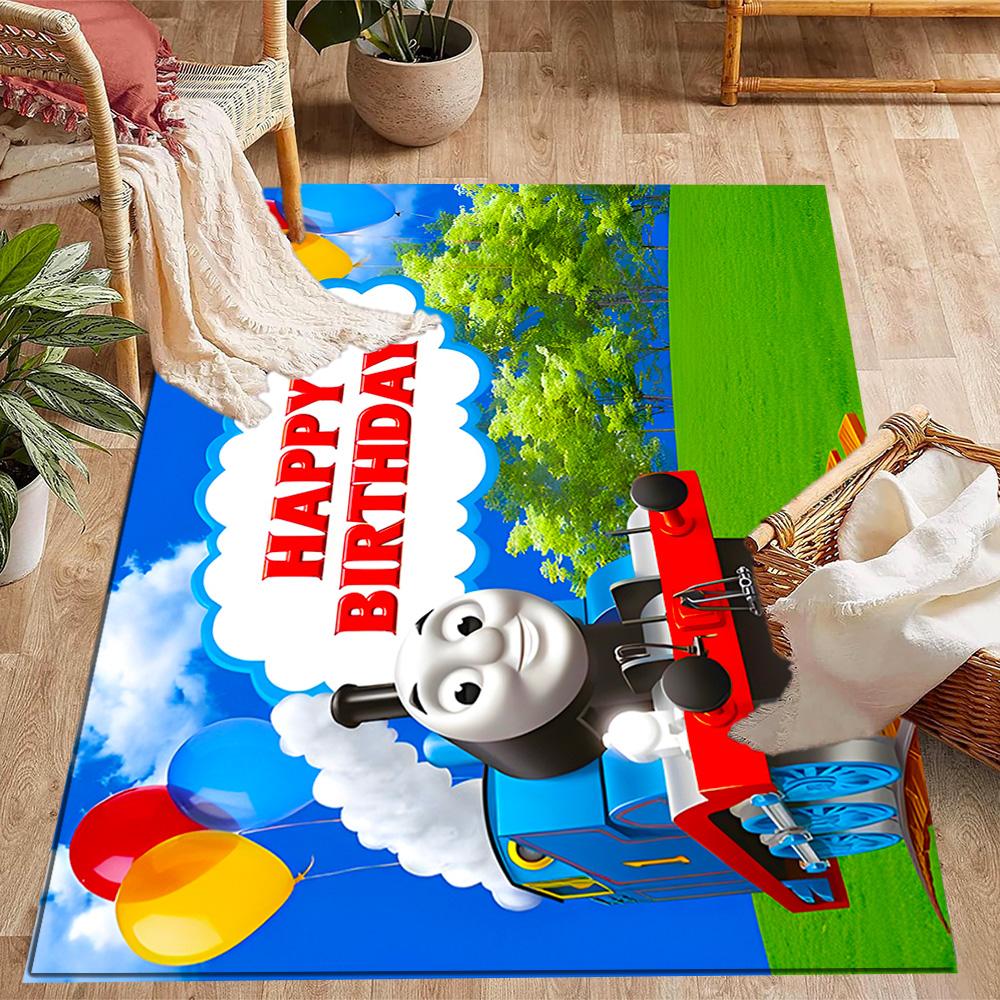 Thomas Train Birthday Party Carpet Design for Hallway Dormitory Game Room Balcony Antislip Carpet Anime Office Decor