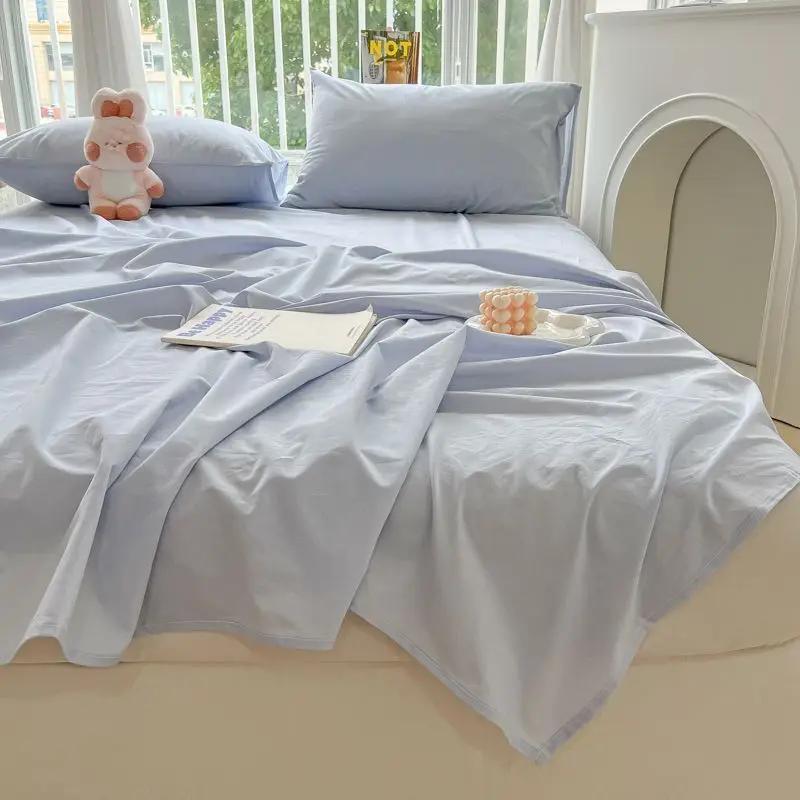 Bed Sheets Plaid Soft Washable Comfortable Adults Students Bedding Bedspread Protective Non-fade King Queen Size Cover Household