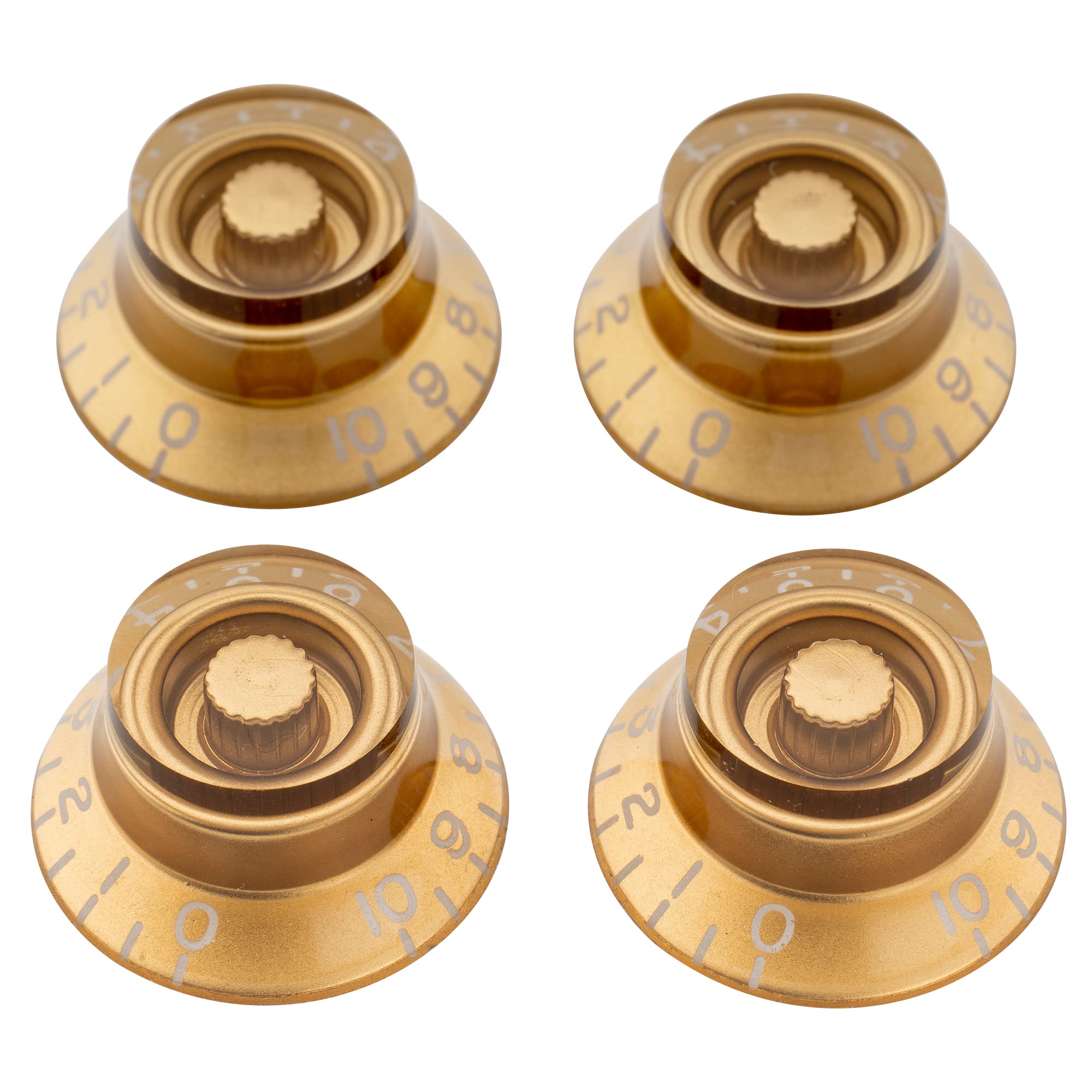 

Musiclily Pro Top Hat Bell Metric for LP Les Paul Electric Gold of Left-Handed Knobs, Knobs, Standard, Guitars, (Set 4) золотой
