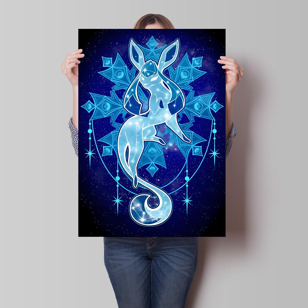 Print on Canvas Pokemon Eeveelution Family Hd Printing Oil Painting with Exquisite Details Home Children's Bedroom Decoration