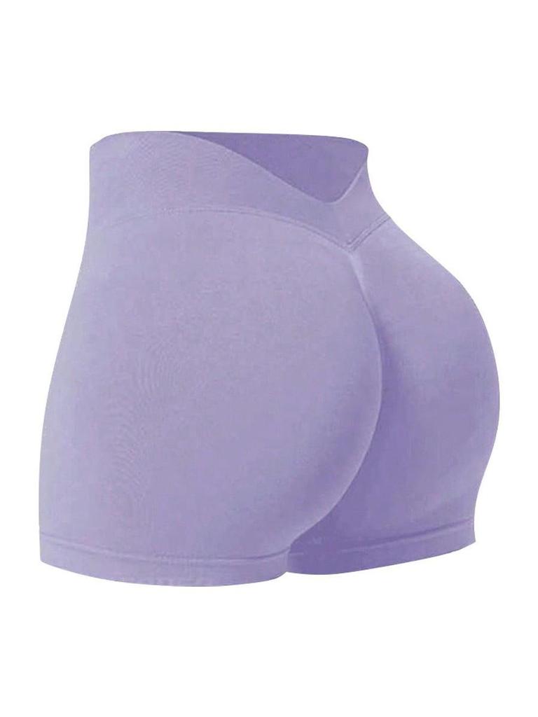 Pantaloncini da Yoga Senza Cuciture a Vita a V da Donna - Controllo Pancia, Asciugatura Rapida, Costolati, Sollevamento Glutei Pantaloni Fitness