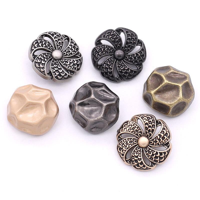 5 Stück Metallknöpfe Galvanisiert Imitation Alt Retro Gold Bronze Knöpfe Mantel Trenchcoat Blazer Knöpfe