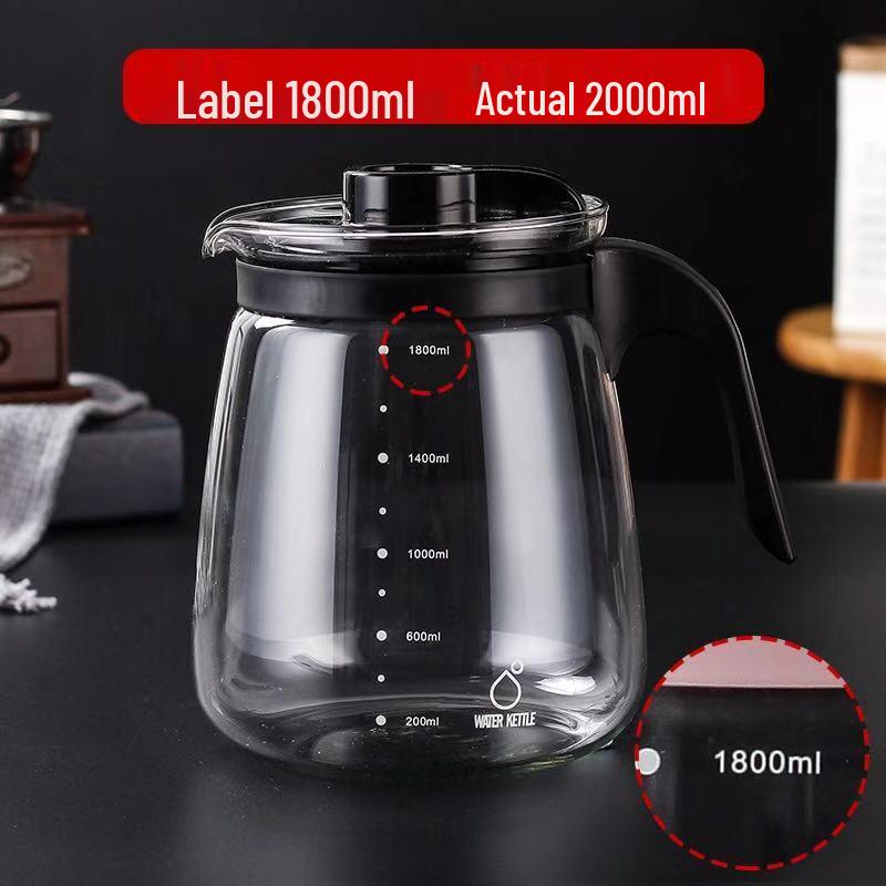 High Temperature Glass Pitcher Set: Nordic Iced Water, Fruit Teapot, Beer, and Cold Brew Pitcher with Scale.