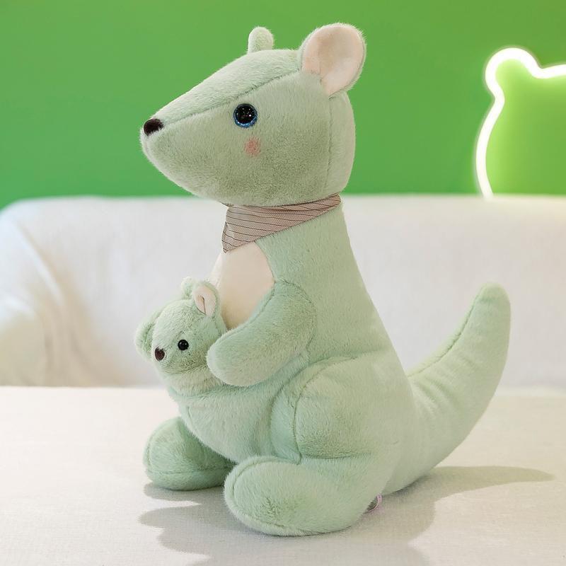 Schattig Kangoeroe Pluche Speelgoed Met Baby Joey Zacht Knuffeldier Pop Pluizig Sierkussen Voor Slaapkamer Decor Creatief Verjaardagscadeau 50cm