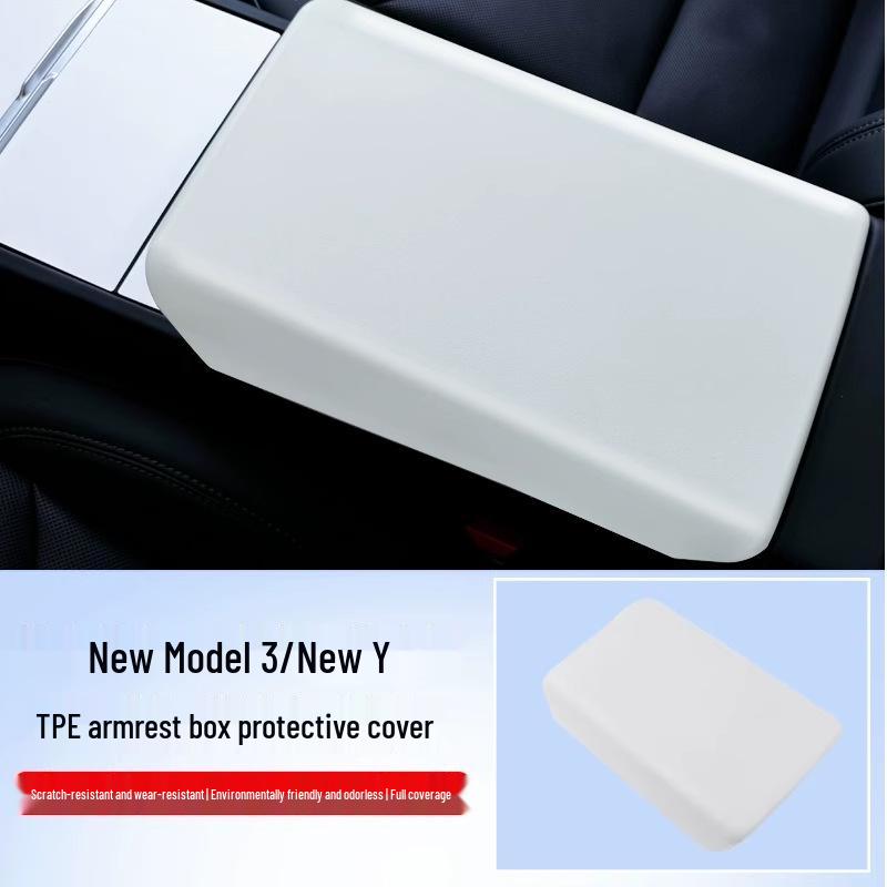 TPE Armrest Box Cover for Tesla Model 3/Y - Center Console Protector