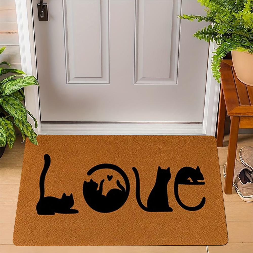 “hope You Like Cat”Cute Cat WELCOME Rug Doormat Living Room Bedroom Entrance Door Floor Mat Hallway Backyard Foot Mat Home Decor