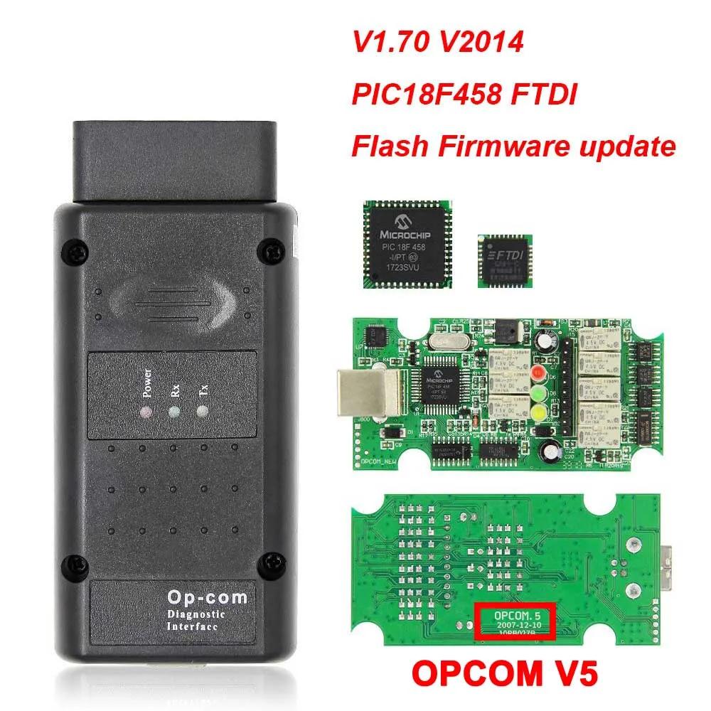 OPCOM V5 Voor Opel 2021 OP COM 1.70 flash firmware update Auto Diagnostische Kabel OP-COM PIC18F458 CAN BUS OBD 2 OBD2 Auto Gereedschap