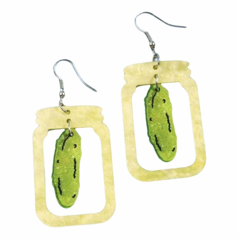 Unique Acrylic Pickle Earrings Creative Vegetable Cucumber Earrings  Girls Accessories Style B