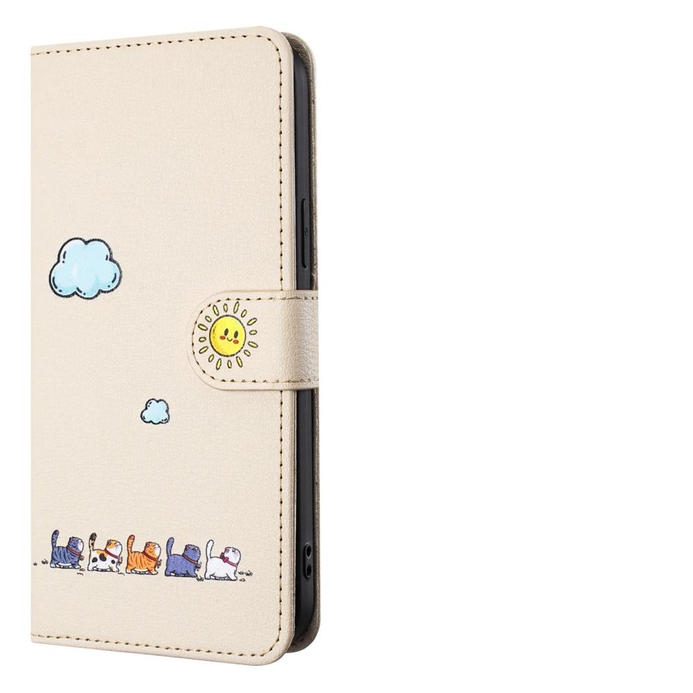 Capa Flip de Couro para Funda Samsung Galaxy A56 A36 A16 A26 A55 A35 A25 A15 A54 A34 5G Capas Carteira Gatinho Fofo 3D Capa de Telefone Mulheres