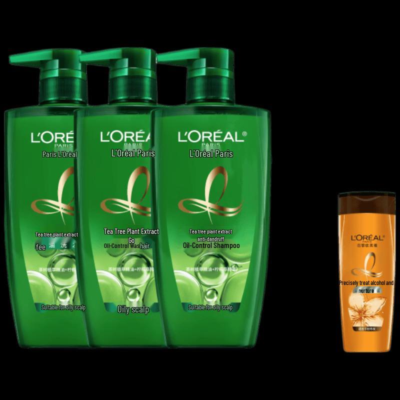 L Oréal Tea Tree Extract Anti-Dandruff & Oil Control Shampoo 3-Pack