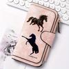 2024 New Horse Print Women's Long Wallet Multfunctional Large Capacity Snap Button Coin Purse Portable Daily Use Card Holder Phone Pocket Perfect