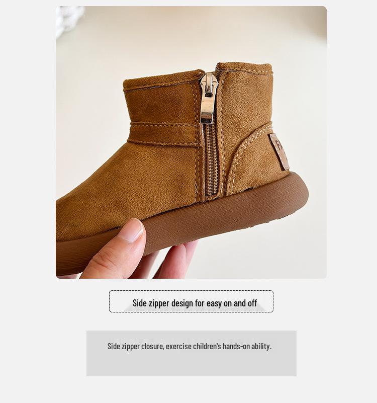 Winter 2025 Kinder Plus Samt Warme Kurze Stiefel - Modische Baumwoll Schneestiefel für Mädchen und Lässige Kurze Stiefel für Jungen