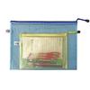 A4 Waterproof Mesh Zipper File Bag - Transparent, PVC, Handheld, Office & Student Stationery.
