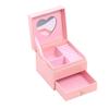 Jewelry Double-layer Grids Box Case Display Heart-shape Mirror Drawer Container Storing Fashionable Collection Gift