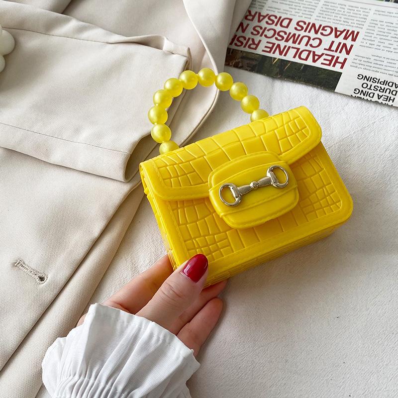 Pearl stone pattern jelly bag versatile lock women's bag