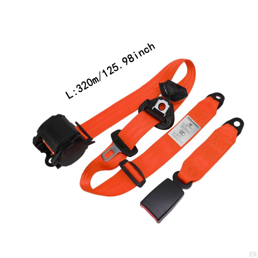 3 Point Car Seat Belt Automatic Retracting for Go Kart Van Black