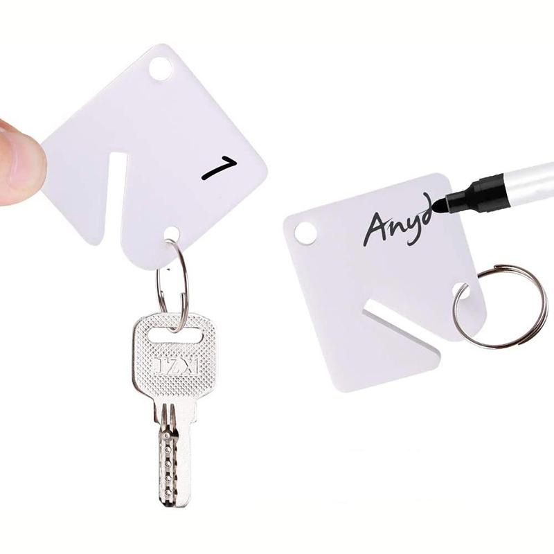 WTEMPO Blank Acrylic Key Ring Label, Acrylic Key Buckle, Acrylic Key Classification Label, Key Cabinet Receipt Card