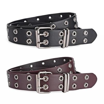 2024 Women's Punk Double Row Eyelet Waist Belt - Fashionable, Decorative & Casual