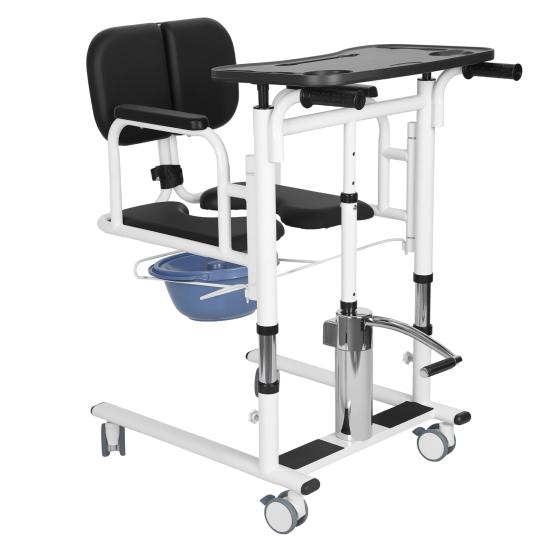 Patientenlifter Transferstuhl, 5-in-1 Patientenlifter Rollstuhl mit 180 Grad geteiltem Sitz, Höhenverstellbarer Lifter Transferstuhl für Zuhause Senioren Ältere