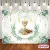 Golden Cross White Dove My First Communion Background Girl Boy Baby Christening Party Baby Shower Decoration Background Props