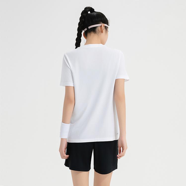 Li Ning Table Tennis Series Short Sleeve Round Neck Top Cool Elastic Bottoms Casual Sports Suit Unisex Suit White AATV019-3