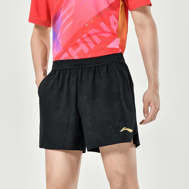 Li-Ning Solid Color Quick-Dry Cool Casual Shorts Men shorts Black AAPU047-1