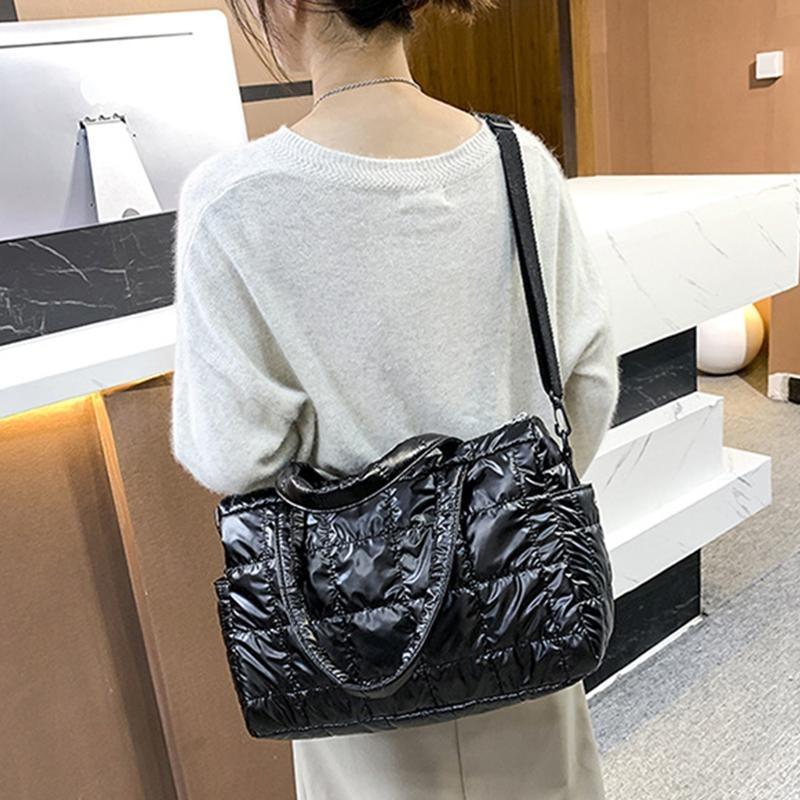 Luxury Space Pad Cotton Handbag Large Capacity Shoulder Bag Waterproof Nylon Bag Travel Down Crossbody Bag