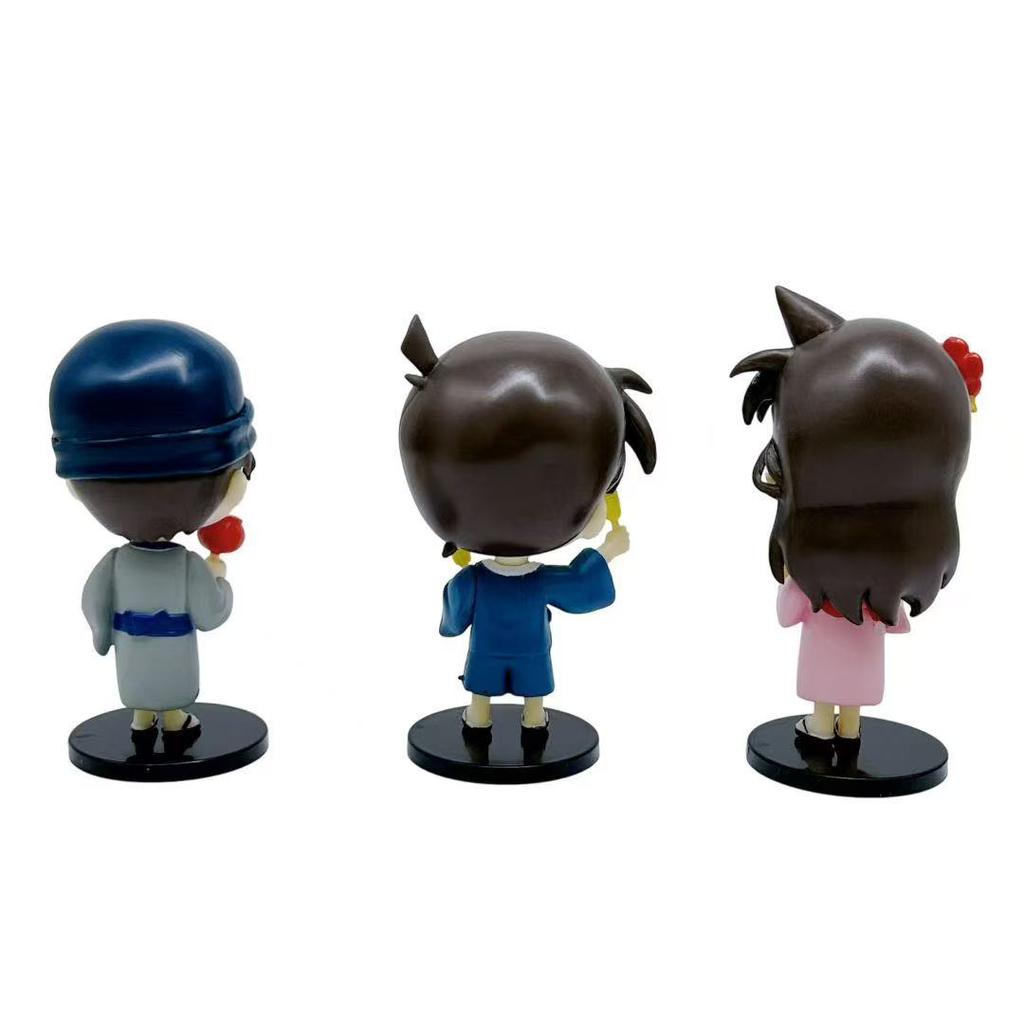 The Action Figure PVC Model 6pcs/set Anime Detective Conan kawaii Mini Sitting posture Toys Doll Desk Decor Collectible Gifts