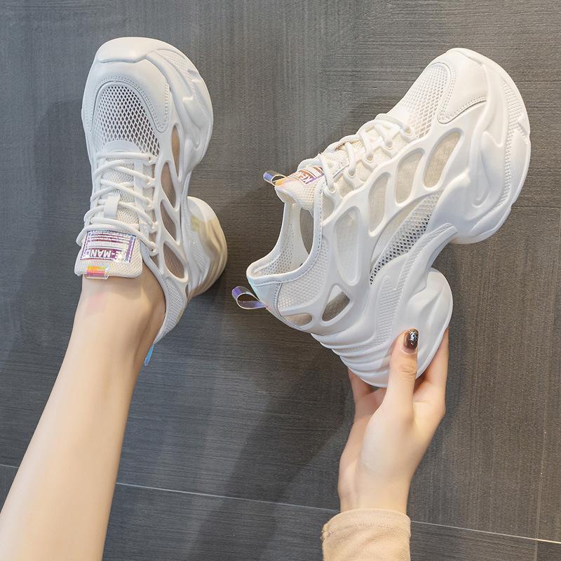 Dad Shoes Women's 2026 Summer New Inner Height Increase Thick-soled Versatile Casual Women's Shoes Breathable Mesh Sneakers Women's