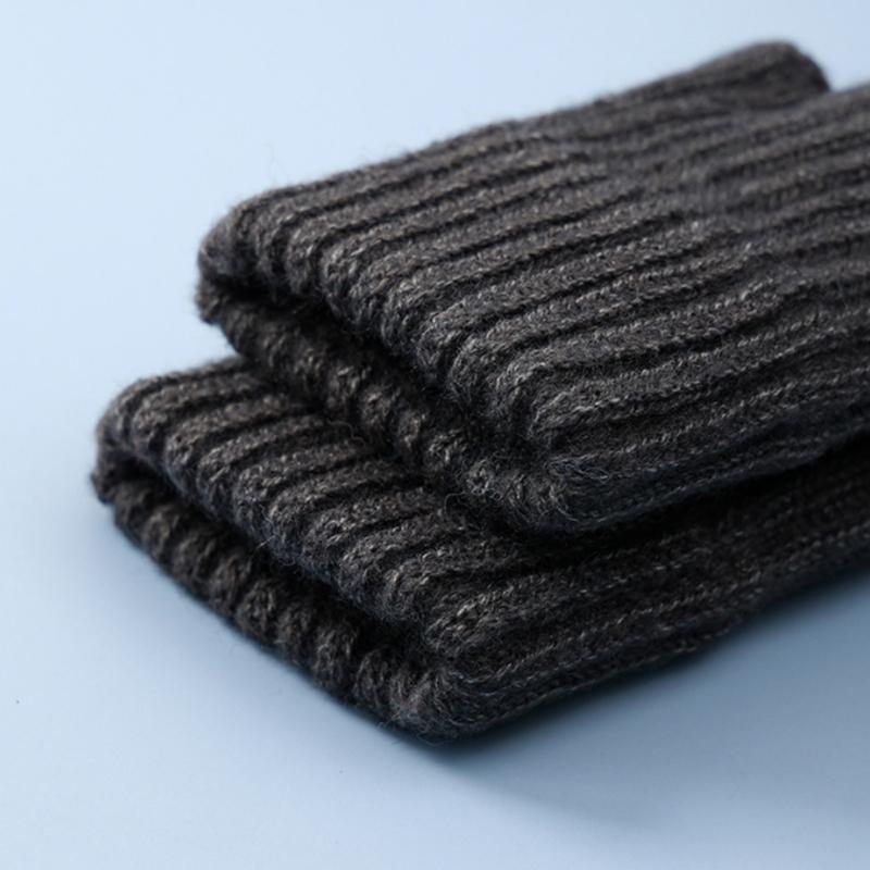 Thick Knitted Fingerless Gloves For Men Cold Weather Cycling Outdoor Activity Warm Thermals Protection