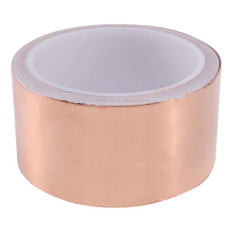 ABWR-6Pcs 50Mmx10m EMI Copper Adhesive Copper Foil Copper Tape Self-Adhesive Tape Roll