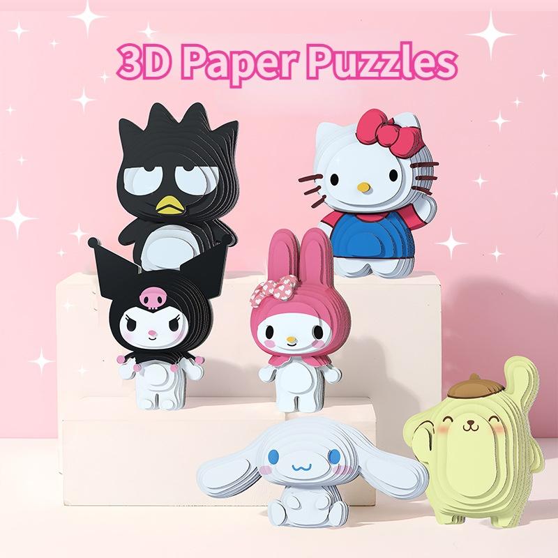 Cute Cartoon Sanrio 3d Paper Puzzle Toy For Children Wholesale