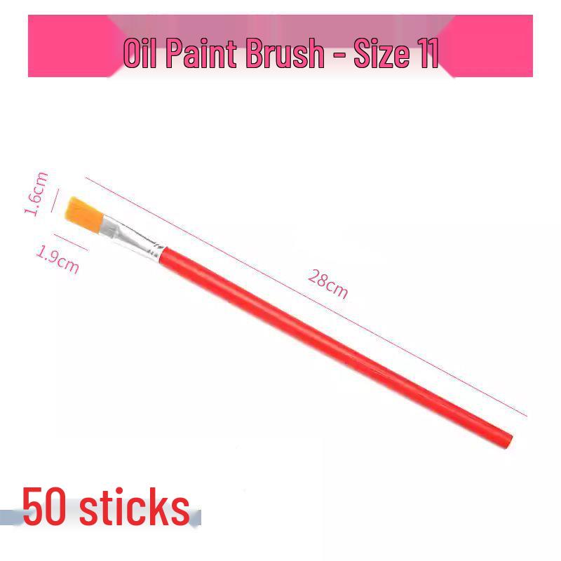 Flat Nylon Brush Set for Oil, Gouache, Calligraphy, & Watercolor Painting