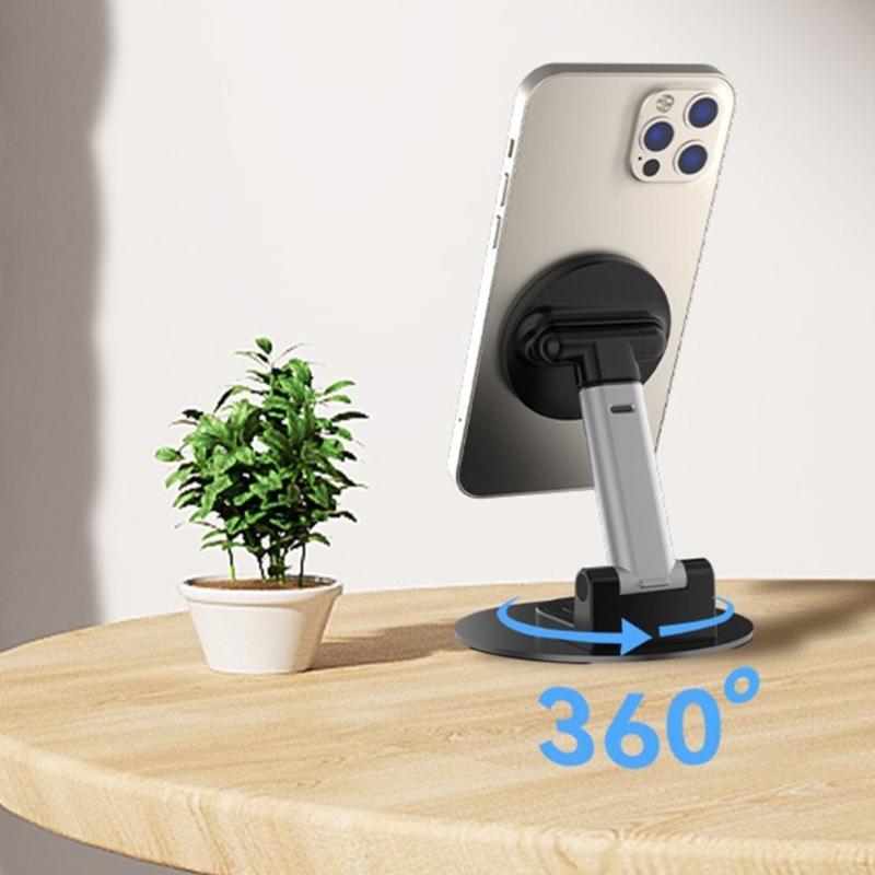 Support Téléphone Magnétique pour Téléphone 16 15 14 Support Téléphone de Bureau Rotatif à 360 Degrés Support de Table pour Téléphone Portable