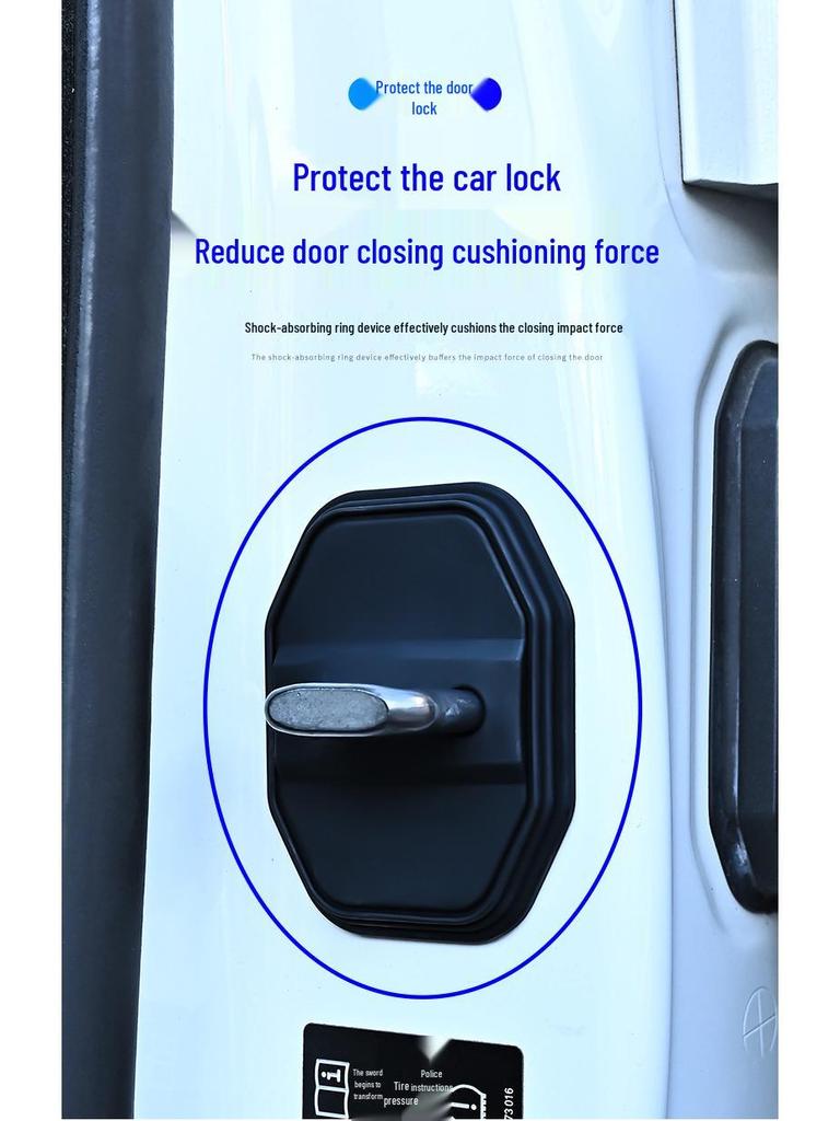Car Door Lock Cover: Full Wrap Silicone Shock Absorption Pad