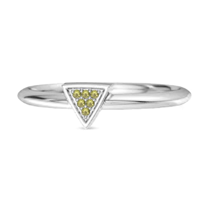 

Peridot Minimalist Geometric Ring – Sterling Silver 8 біле золото кольору