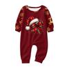 Set de pijama cu imprimeu de Crăciun, asortat pentru familie, cu mânecă lungă și pantaloni, pentru adulți și copii