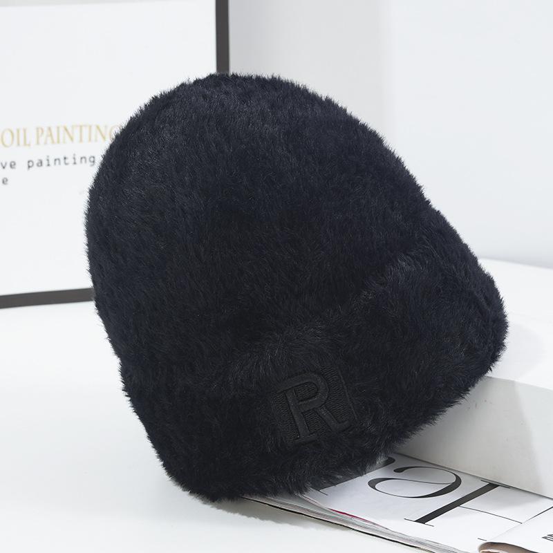 New Hat for Women's Warm Imitation Mink Knitted Hat Korean Style Versatile Windproof Ear Protection Wool Hat Versatile Cold Hat Men