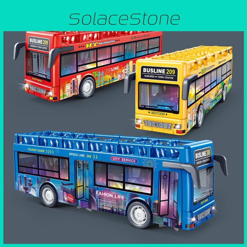 Bus Plastic Sightseeing With Sound And Light Functions Children Inertia Toy