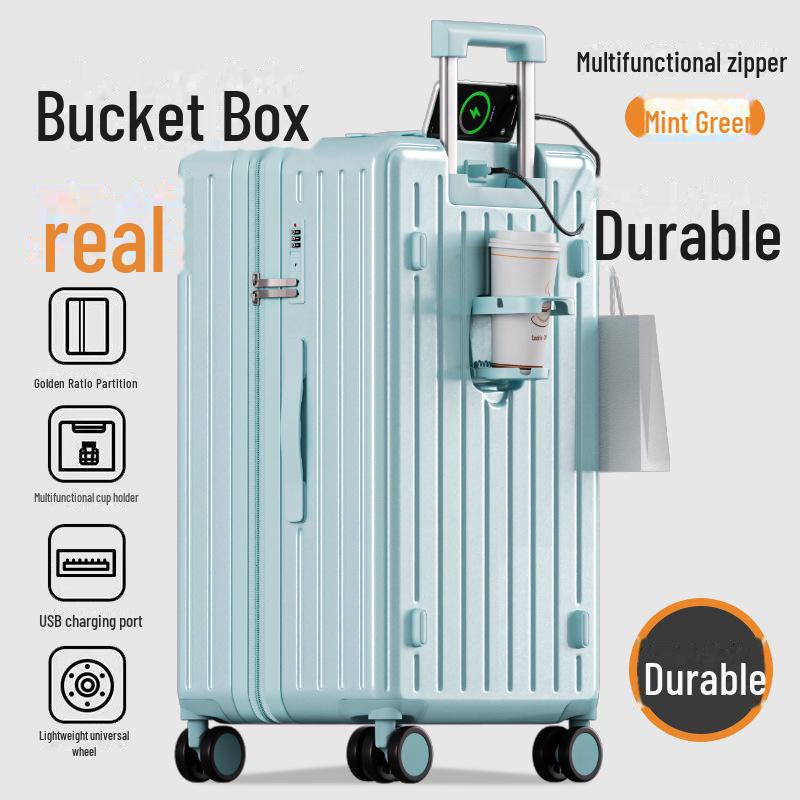 

«Прочный 24-дюймовый чемодан на колесиках с подстаканником и прочным замком для мужчин и женщин» 28-inch Extra Large