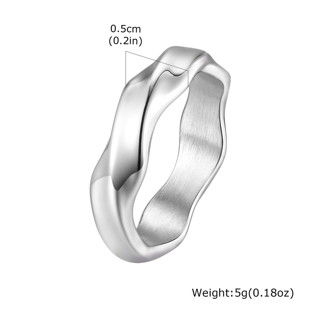 Simple Mobius Rings for Men Boys,Stainless Steel Simple Couples Finger Ring,Punk Vintage Zircon Gifts