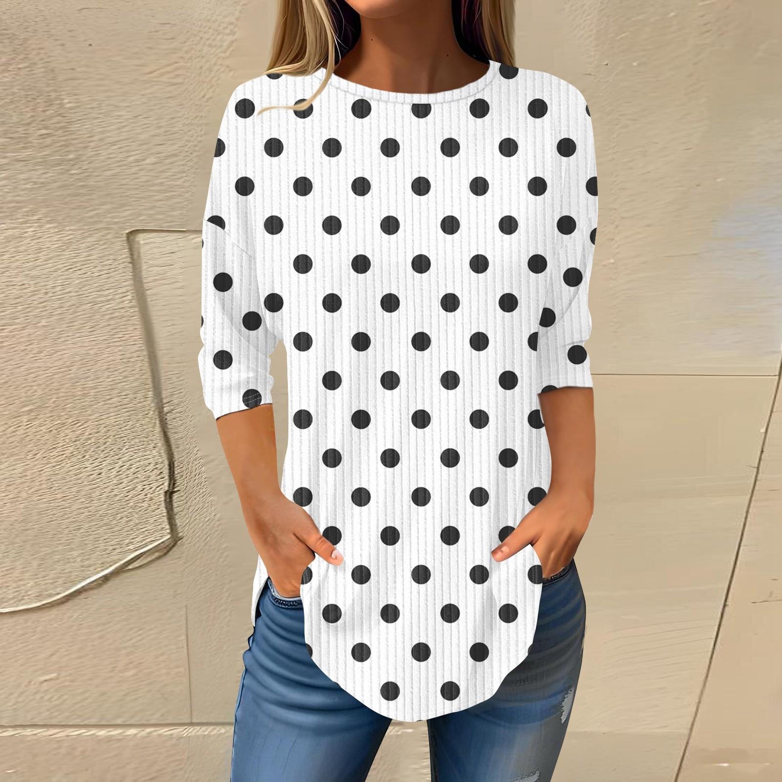 

Женская повседневная футболка с круглым вырезом и рукавом 3/4, однотонный топ XL белый