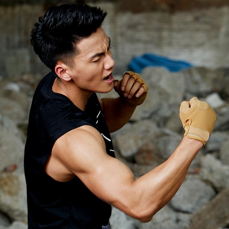 High Quality Camouflage Fingerless Lifting Accessories Weightlifting Training Fitness Gloves for Men