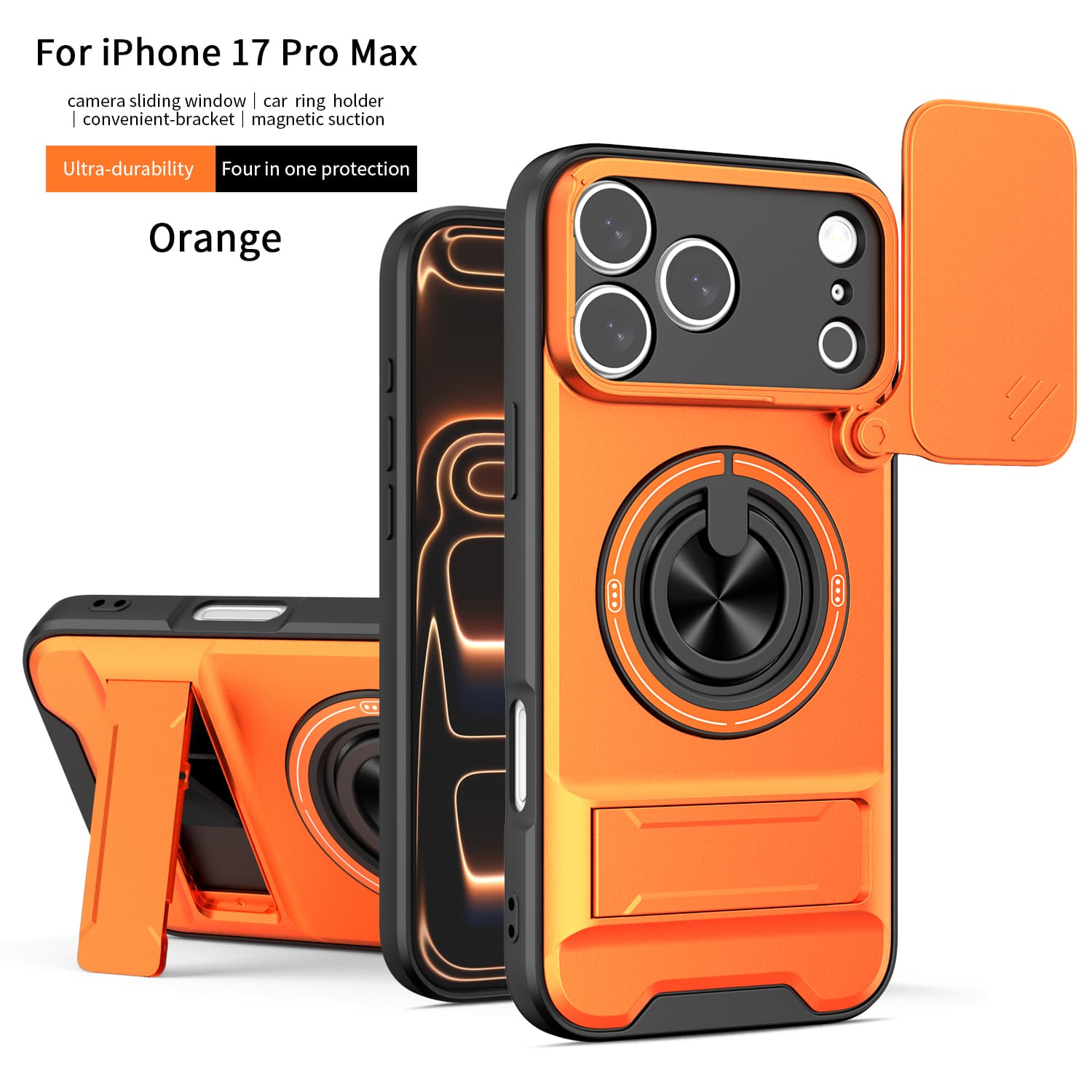 

Shockproof Armor Camera Protection Case For iPhone 17 Pro Max 16E Air 14 15 Plus 11 12 13 16 Pro Magnetic Fold Stand Phone Cover iPhone17