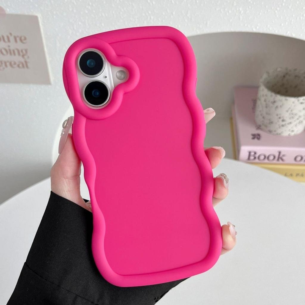Applicable To Apple 17promax Mobile Phone Case Wave Macaron iPhone16/15/14/12/11 Simple DIY
