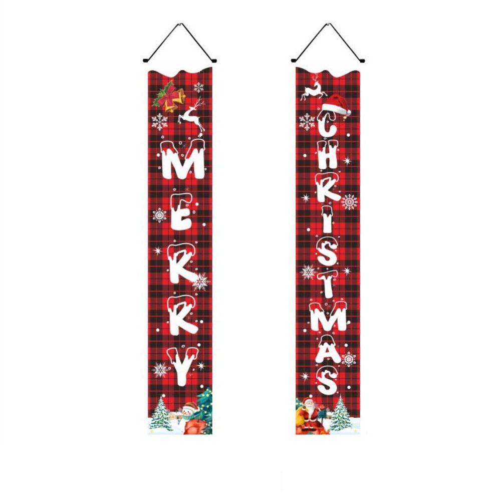 1 pair Rectangular Xmas Hanging Flags Large Size Merry Christmas Banner  Garden