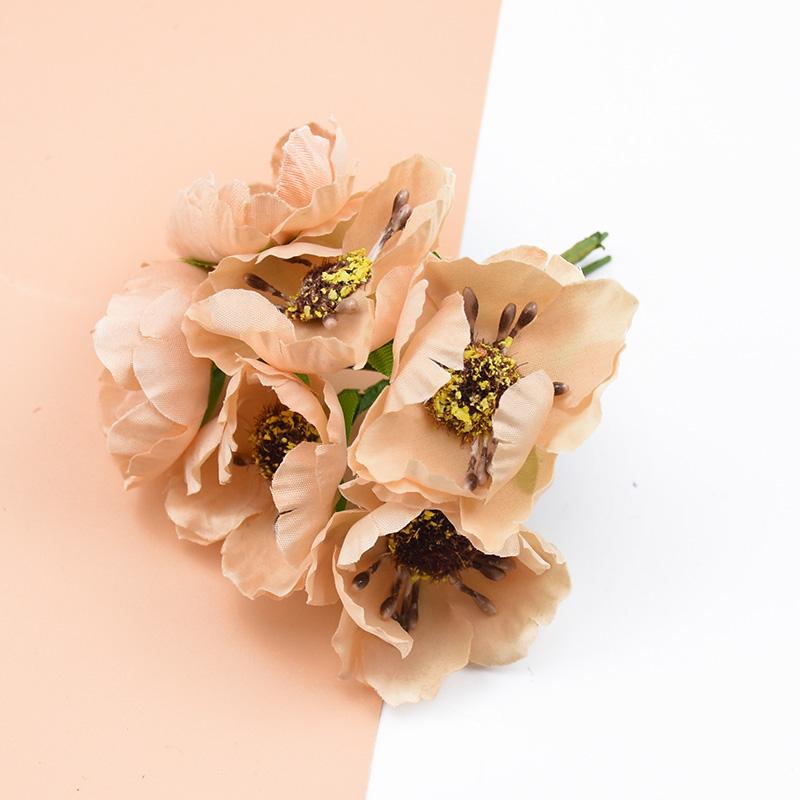 

6 штук Искусственные растения Декоративные цветы Венки Подарки своими руками Коробка Скрапбук Рождественские украшения для дома Свадьба Шелковая вишня коричневый