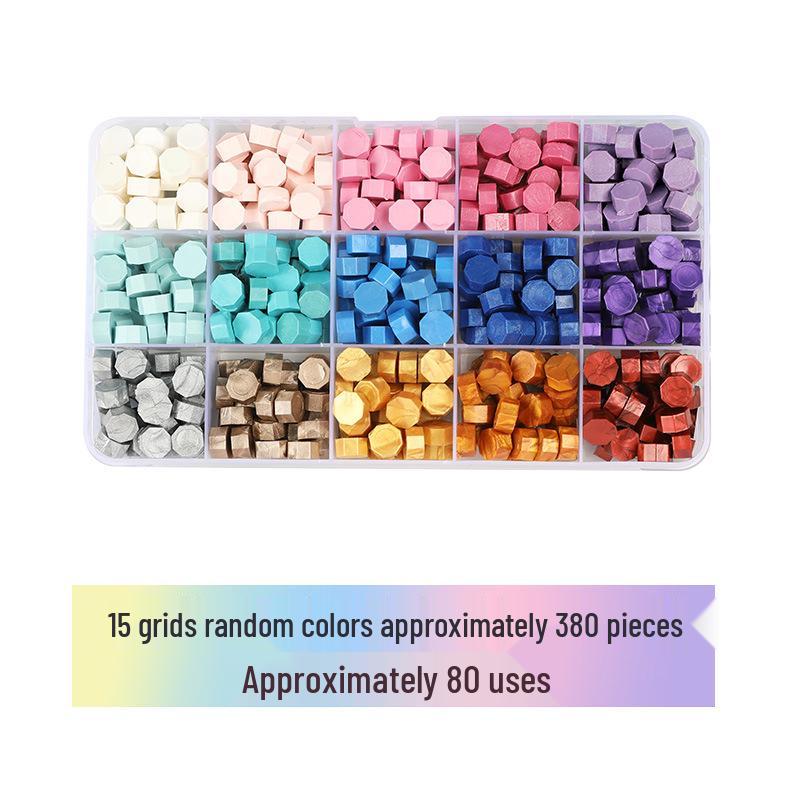 Sunflower Sealing Wax Granules In Transparent Box - Grid-Style Set with 10/15/24 Colors for Stamps