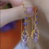 Purple Zircon Fringed Maple Leaf Earrings Temperament Purple Gas Donglai Earrings Temperament Exquisite Earrings