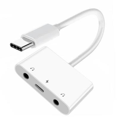 CY Typ C USB-C zu Dual 3,5mm Audio AUX & MIC Soundkarte mit PD Power Ladeadapter für Laptops, Tablets und Mobiltelefone